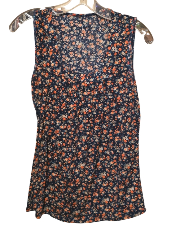 ktilg Tops - KTILG Boho Floral Print Square Neck Draped Tank Top Size S